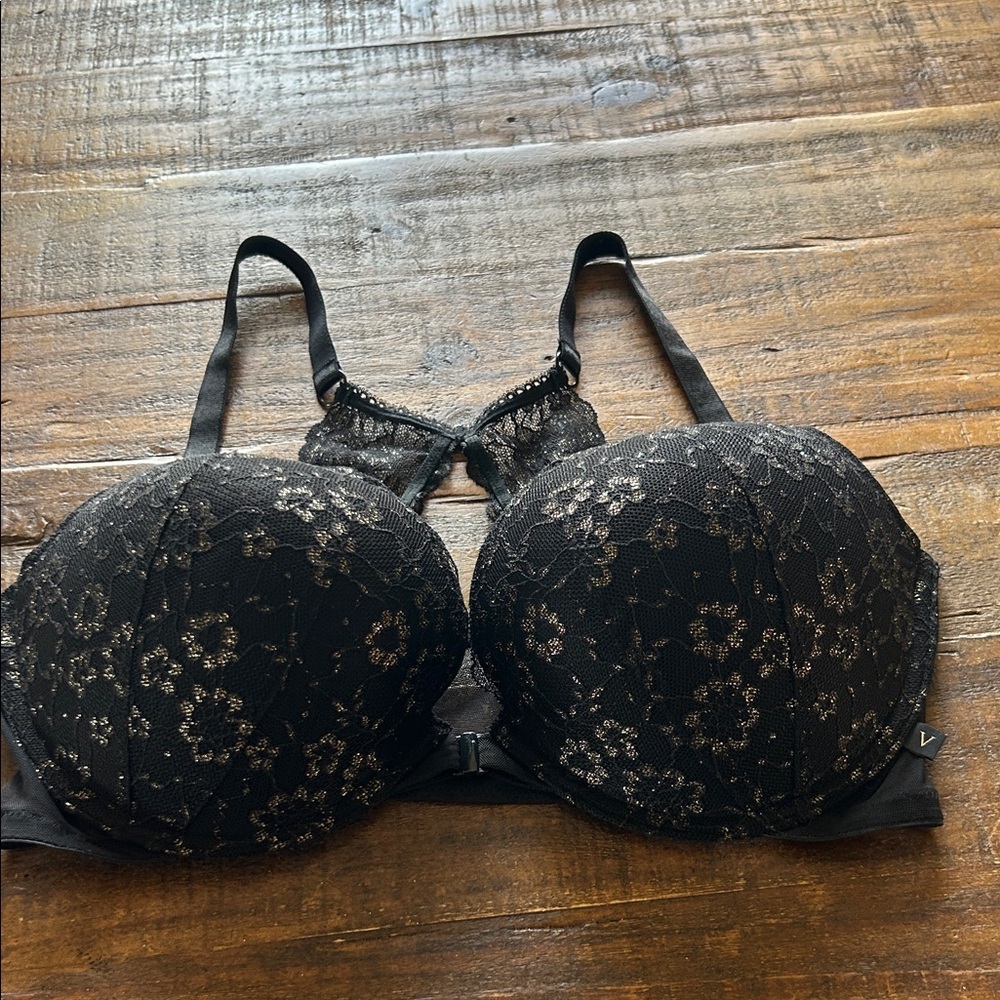 Victoria's Secret Black Floral Lace Bra